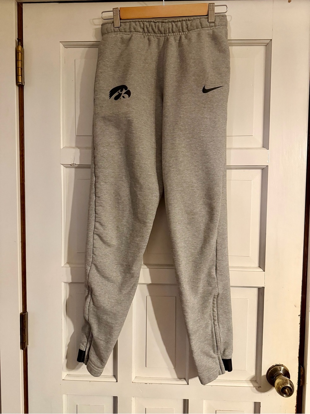 Nike Gray  Joggers with Black Swoosh and Hawkeye Logo